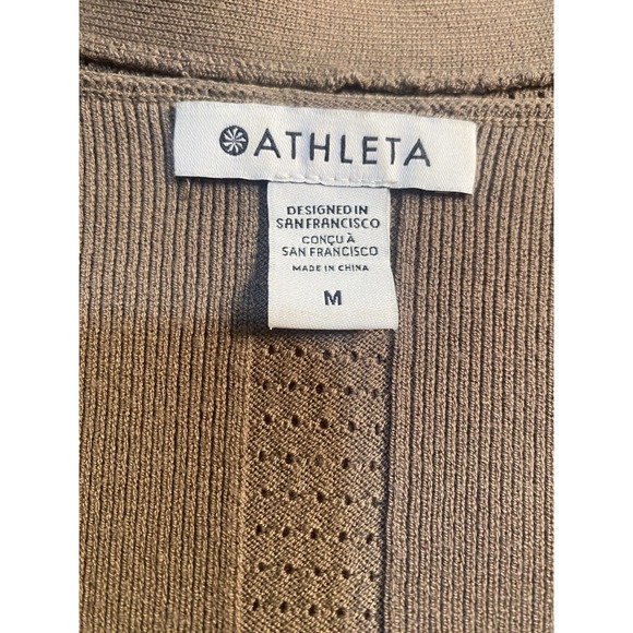 Athleta Women's Taupe Sweater Button Down Cardigan Long Sleeve Size Medium - Picture 8 of 11